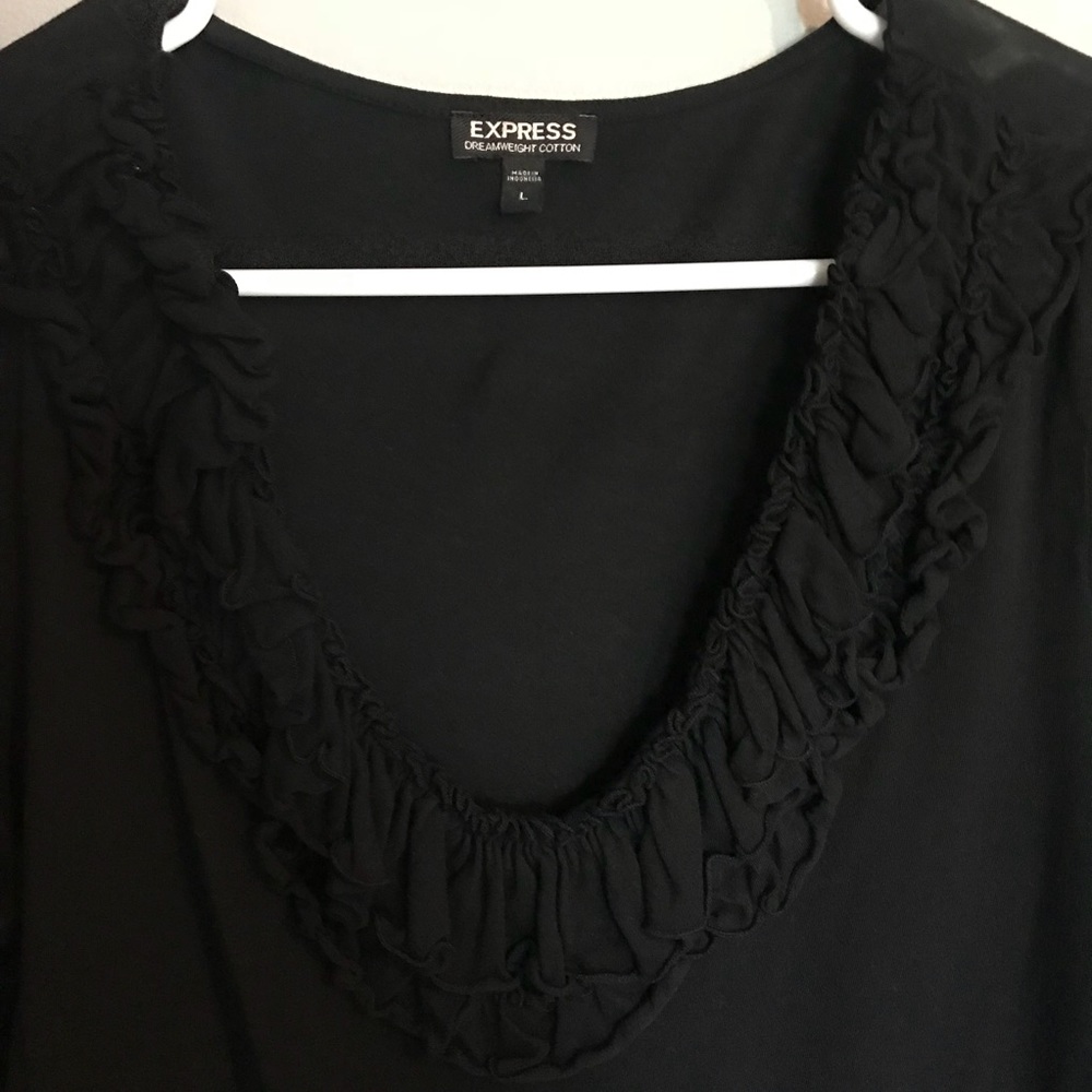 Express Ruffle Top - Black - Picture 2 of 3